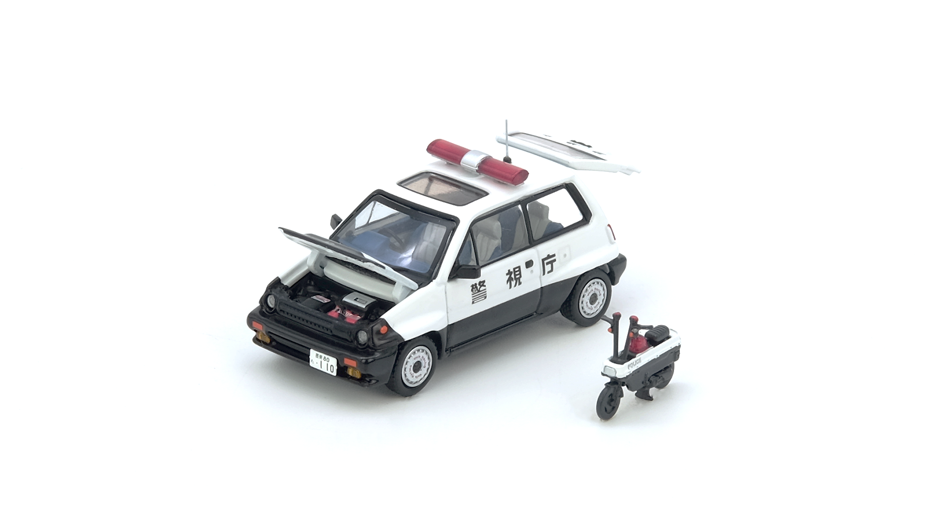 INNO64 ホンダ シティターボⅡ Japanese Police Car Honda City Turbo II Japanese Police Car Concept Livery - Inno Models